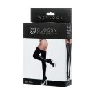 Fényes fényes Wetlook harisnya csipkével ELIZA - fekete S