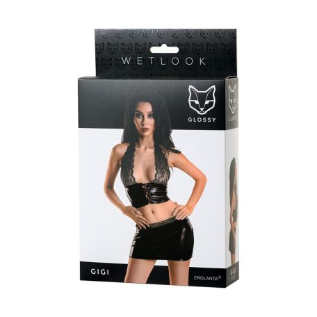 Wetlook fényes szett GIGI - fekete M