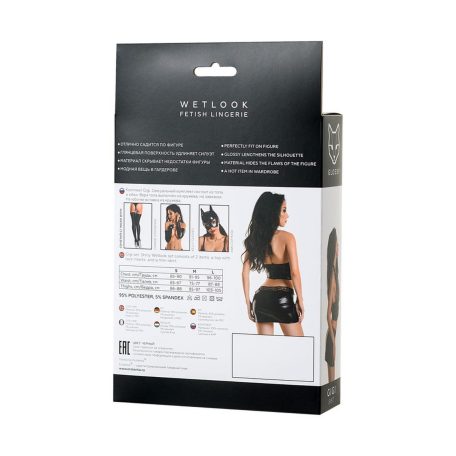 Wetlook fényes szett GIGI - fekete M