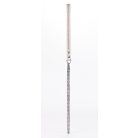 Lamb Leather Handle with 2 Rows of Small Rhinestones and Metal Chain White