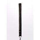 Lamb Leather Handle with 2 Rows of Small Rhinestones and Metal Chain Black