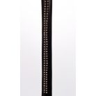 Lamb Leather Handle with 2 Rows of Small Rhinestones and Metal Chain Black