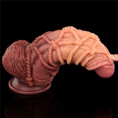   9.5'' Dual layered Platinum Silicone Cock with Rope_B15O50_3