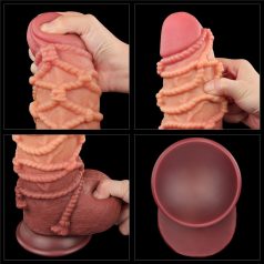   9.5'' Dual layered Platinum Silicone Cock with Rope_B15O50_3