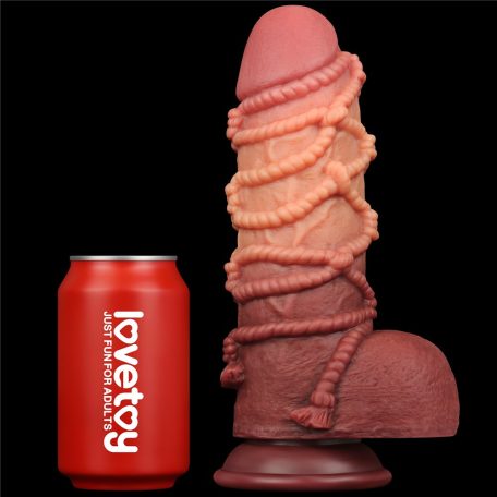 9.5'' Dual layered Platinum Silicone Cock with Rope_B15O50_3