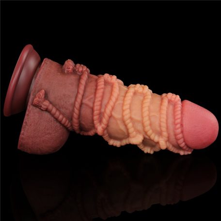 9.5'' Dual layered Platinum Silicone Cock with Rope_B15O50_3