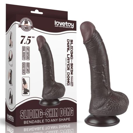 7.5'' Sliding Skin Dual Layer Dong Black I_B15O50_3