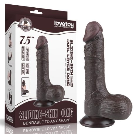 7.5'' Sliding Skin Dual Layer Dong Black III_B15O50_3