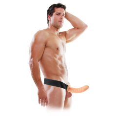 8" Hollow Strap-On  Light/Black