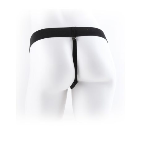 7" Hollow Strap-On with Balls  Light/Black