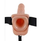 7" Hollow Strap-On with Balls  Light/Black