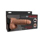 7" Hollow Strap-On with Remote  Tan/ Black