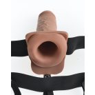 7" Hollow Strap-On with Remote  Tan/ Black