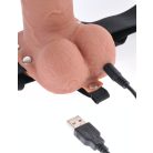 7" Hollow Strap-On with Remote  Tan/ Black