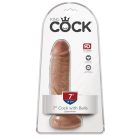 7" Cock with Balls  Tan