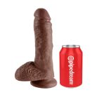 8" Cock with Balls  Brown