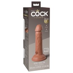 6" Dual Density Silicone Cock  Tan