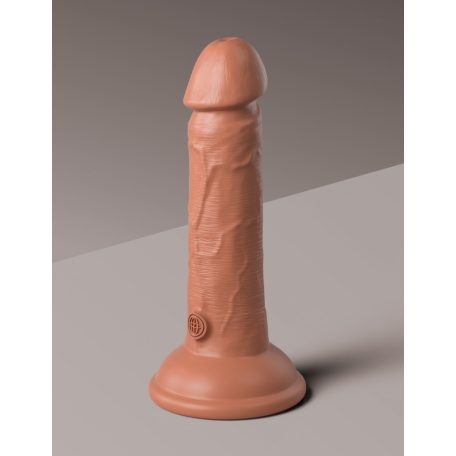 6" Dual Density Silicone Cock  Tan