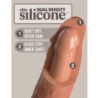 6" Dual Density Silicone Cock  Tan