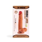XMEN 7.6 inch Double Layer Silicon Dildo Brown_B0O50_1