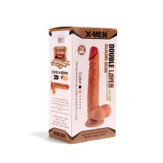 XMEN 7.6 inch Double Layer Silicon Dildo Brown_B0O50_1