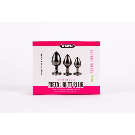 X-MEN Secret Shine Jewelled Base Metal Blug Plug Set Black